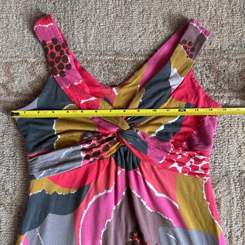 Boden Twist Front Maxi Dress Pink Floral Mod Retro Sleeveless Petite 6P - Picture 13 of 15